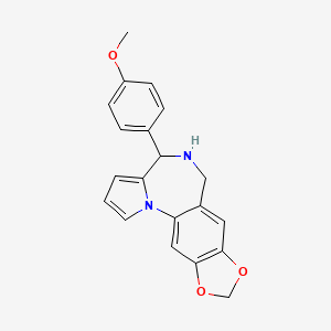 molecular formula C20H18N2O3 B11072283 4-(4-methoxyphenyl)-5,6-dihydro-4H-[1,3]dioxolo[4,5-h]pyrrolo[1,2-a][1,4]benzodiazepine 