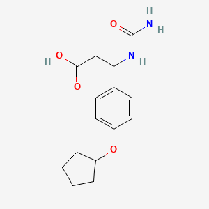 3-(Carbamoylamino)-3-[4-(cyclopentyloxy)phenyl]propanoic acid