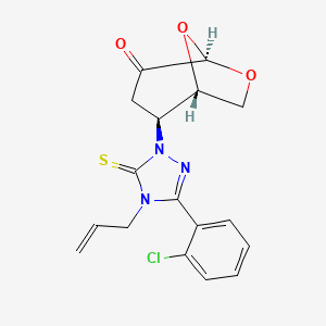 molecular formula C17H16ClN3O3S B11072309 (1S,2S,5R)-2-[3-(2-chlorophenyl)-4-(prop-2-en-1-yl)-5-thioxo-4,5-dihydro-1H-1,2,4-triazol-1-yl]-6,8-dioxabicyclo[3.2.1]octan-4-one (non-preferred name) 