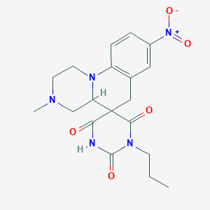 3-methyl-8-nitro-1'-propyl-2,3,4,4a-tetrahydro-1H,2'H,6H-spiro[pyrazino[1,2-a]quinoline-5,5'-pyrimidine]-2',4',6'(1'H,3'H)-trione