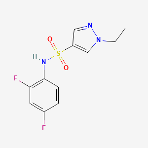 molecular formula C11H11F2N3O2S B11072342 N-(2,4-difluorophenyl)-1-ethyl-1H-pyrazole-4-sulfonamide 