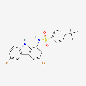 4-tert-butyl-N-(3,6-dibromo-9H-carbazol-1-yl)benzenesulfonamide