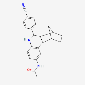 molecular formula C23H23N3O B11072432 N-[6-(4-cyanophenyl)-5,6,6a,7,8,9,10,10a-octahydro-7,10-methanophenanthridin-2-yl]acetamide 