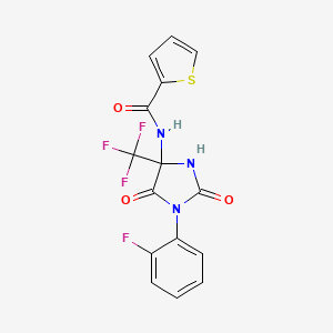 N-[1-(2-fluorophenyl)-2,5-dioxo-4-(trifluoromethyl)imidazolidin-4-yl]thiophene-2-carboxamide