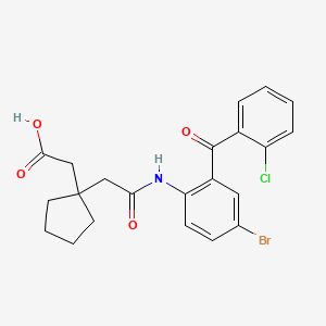 2-(1-{2-[4-Bromo-2-(2-chlorobenzoyl)anilino]-2-oxoethyl}cyclopentyl)acetic acid