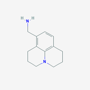 molecular formula C13H18N2 B11072452 2,3,6,7-Tetrahydro-1H,5H-pyrido[3,2,1-IJ]quinolin-8-ylmethanamine 