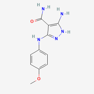 5-amino-3-[(4-methoxyphenyl)amino]-1H-pyrazole-4-carboxamide