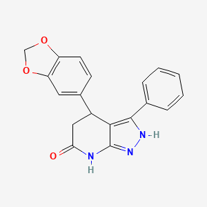 4-(1,3-benzodioxol-5-yl)-3-phenyl-1,4,5,7-tetrahydro-6H-pyrazolo[3,4-b]pyridin-6-one