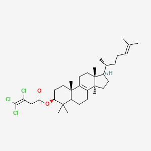 molecular formula C34H51Cl3O2 B11072497 [(3S,10S,13R,14R,17R)-4,4,10,13,14-pentamethyl-17-[(2R)-6-methylhept-5-en-2-yl]-2,3,5,6,7,11,12,15,16,17-decahydro-1H-cyclopenta[a]phenanthren-3-yl] 3,4,4-trichlorobut-3-enoate 