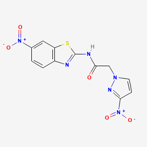 N-(6-nitro-1,3-benzothiazol-2-yl)-2-(3-nitro-1H-pyrazol-1-yl)acetamide