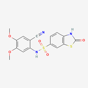 molecular formula C16H13N3O5S2 B11072544 N-(2-cyano-4,5-dimethoxyphenyl)-2-oxo-2,3-dihydro-1,3-benzothiazole-6-sulfonamide 