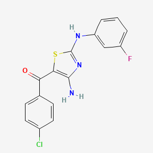 {4-Amino-2-[(3-fluorophenyl)amino]-1,3-thiazol-5-yl}(4-chlorophenyl)methanone