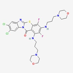 8,9-dichloro-2,4-difluoro-1,3-bis{[3-(morpholin-4-yl)propyl]amino}-12H-benzimidazo[2,1-b][1,3]benzothiazin-12-one