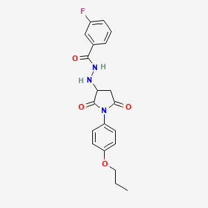 N'-[2,5-dioxo-1-(4-propoxyphenyl)pyrrolidin-3-yl]-3-fluorobenzohydrazide