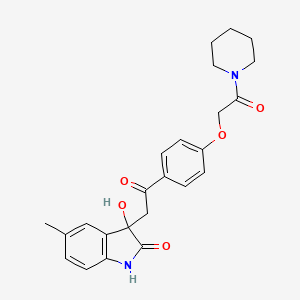 3-hydroxy-5-methyl-3-(2-oxo-2-{4-[2-oxo-2-(piperidin-1-yl)ethoxy]phenyl}ethyl)-1,3-dihydro-2H-indol-2-one