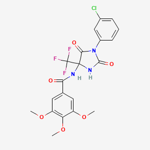 molecular formula C20H17ClF3N3O6 B11072622 N-[1-(3-chlorophenyl)-2,5-dioxo-4-(trifluoromethyl)imidazolidin-4-yl]-3,4,5-trimethoxybenzamide 