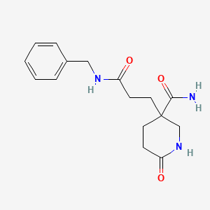 molecular formula C16H21N3O3 B11072630 3-[3-(Benzylamino)-3-oxopropyl]-6-oxopiperidine-3-carboxamide 