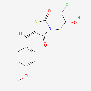 (5E)-3-(3-chloro-2-hydroxypropyl)-5-(4-methoxybenzylidene)-1,3-thiazolidine-2,4-dione