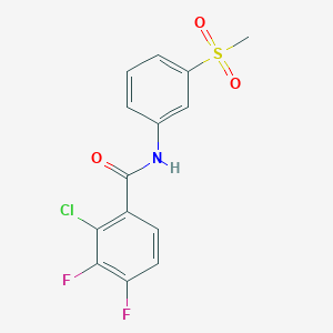 molecular formula C14H10ClF2NO3S B11072677 2-chloro-3,4-difluoro-N-[3-(methylsulfonyl)phenyl]benzamide 