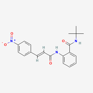 molecular formula C20H21N3O4 B11072692 N-tert-butyl-2-{[(2E)-3-(4-nitrophenyl)prop-2-enoyl]amino}benzamide 