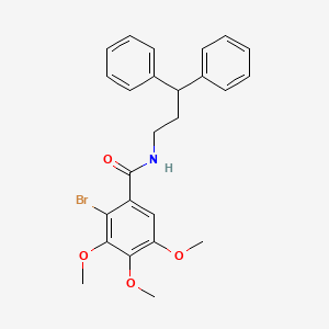 molecular formula C25H26BrNO4 B11072706 2-bromo-N-(3,3-diphenylpropyl)-3,4,5-trimethoxybenzamide 