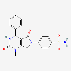 molecular formula C19H18N4O4S B11072738 4-(1-methyl-2,5-dioxo-4-phenyl-1,2,3,4,5,7-hexahydro-6H-pyrrolo[3,4-d]pyrimidin-6-yl)benzenesulfonamide 