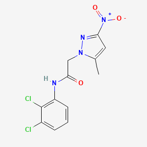 molecular formula C12H10Cl2N4O3 B11072747 N-(2,3-dichlorophenyl)-2-(5-methyl-3-nitro-1H-pyrazol-1-yl)acetamide 