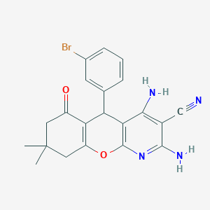 2,4-diamino-5-(3-bromophenyl)-8,8-dimethyl-6-oxo-6,7,8,9-tetrahydro-5H-chromeno[2,3-b]pyridine-3-carbonitrile