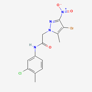 2-(4-bromo-5-methyl-3-nitro-1H-pyrazol-1-yl)-N-(3-chloro-4-methylphenyl)acetamide