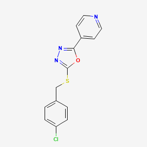 2-[(4-Chlorophenyl)methylsulfanyl]-5-pyridin-4-yl-1,3,4-oxadiazole