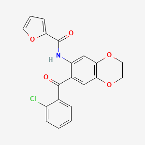 molecular formula C20H14ClNO5 B11072793 2-Furancarboxamide, N-[7-(2-chlorobenzoyl)-2,3-dihydro-1,4-benzodioxin-6-yl]- 