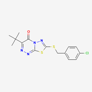 molecular formula C15H15ClN4OS2 B11072800 [1,3,4]Thiadiazolo[2,3-c][1,2,4]triazin-4-one, 3-tert-butyl-7-(4-chlorobenzylsulfanyl)- 