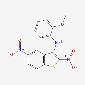 molecular formula C15H11N3O5S B11072819 N-(2-methoxyphenyl)-2,5-dinitro-1-benzothiophen-3-amine 