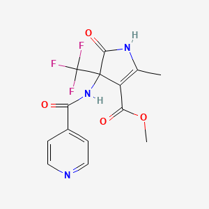 methyl 4-(isonicotinoylamino)-2-methyl-5-oxo-4-(trifluoromethyl)-4,5-dihydro-1H-pyrrole-3-carboxylate