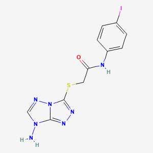 molecular formula C11H10IN7OS B11072847 2-[(7-amino-7H-[1,2,4]triazolo[4,3-b][1,2,4]triazol-3-yl)sulfanyl]-N-(4-iodophenyl)acetamide 