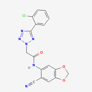 molecular formula C17H11ClN6O3 B11072852 2-[5-(2-chlorophenyl)-2H-tetrazol-2-yl]-N-(6-cyano-1,3-benzodioxol-5-yl)acetamide 