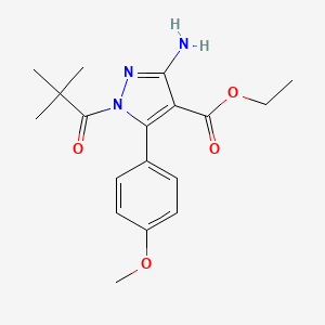 ethyl 3-amino-1-(2,2-dimethylpropanoyl)-5-(4-methoxyphenyl)-1H-pyrazole-4-carboxylate