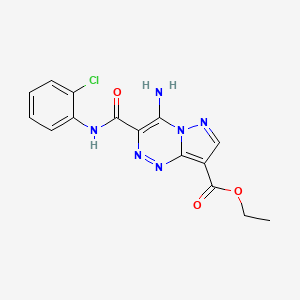 molecular formula C15H13ClN6O3 B11072859 Ethyl 4-amino-3-[(2-chlorophenyl)carbamoyl]pyrazolo[5,1-c][1,2,4]triazine-8-carboxylate 