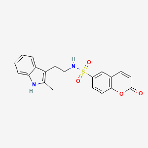 molecular formula C20H18N2O4S B11072871 N-[2-(2-methyl-1H-indol-3-yl)ethyl]-2-oxo-2H-chromene-6-sulfonamide 