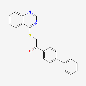 1-Ethanone, 1-[1,1'-biphenyl]-4-yl-2-(4-quinazolinylthio)-