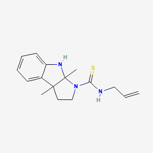 molecular formula C16H21N3S B11072893 2H-Pyrrolo[2,3-b]indole-1-carbothioic acid, 3a,8a-dimethyl-3,3a,8,8a-tetrahydro-, allylamide 