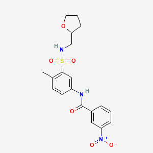 N-{4-methyl-3-[(tetrahydrofuran-2-ylmethyl)sulfamoyl]phenyl}-3-nitrobenzamide