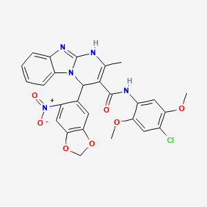 N-(4-chloro-2,5-dimethoxyphenyl)-2-methyl-4-(6-nitro-1,3-benzodioxol-5-yl)-1,4-dihydropyrimido[1,2-a]benzimidazole-3-carboxamide