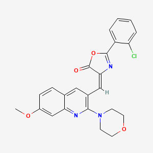 (4E)-2-(2-chlorophenyl)-4-{[7-methoxy-2-(morpholin-4-yl)quinolin-3-yl]methylidene}-1,3-oxazol-5(4H)-one