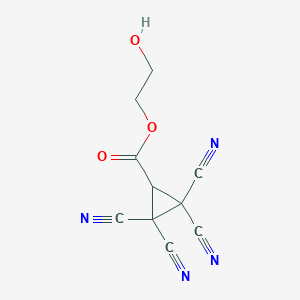 molecular formula C10H6N4O3 B11073010 2-Hydroxyethyl 2,2,3,3-tetracyanocyclopropanecarboxylate 