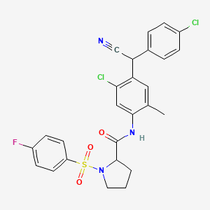 N-{5-chloro-4-[(4-chlorophenyl)(cyano)methyl]-2-methylphenyl}-1-[(4-fluorophenyl)sulfonyl]prolinamide