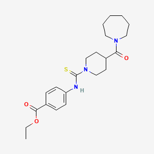 molecular formula C22H31N3O3S B11073029 Ethyl 4-({[4-(azepan-1-ylcarbonyl)piperidin-1-yl]carbonothioyl}amino)benzoate 