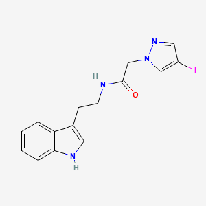 molecular formula C15H15IN4O B11073039 N-[2-(1H-indol-3-yl)ethyl]-2-(4-iodo-1H-pyrazol-1-yl)acetamide 