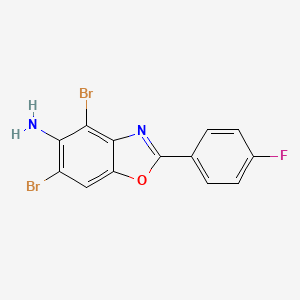 molecular formula C13H7Br2FN2O B11073054 4,6-Dibromo-2-(4-fluorophenyl)-1,3-benzoxazol-5-amine CAS No. 637302-88-6