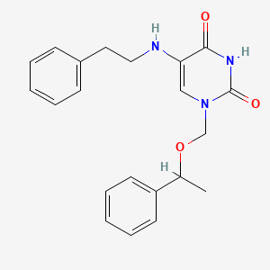 1-[(1-phenylethoxy)methyl]-5-[(2-phenylethyl)amino]pyrimidine-2,4(1H,3H)-dione